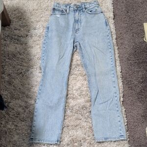 Abercrombie & Fitch Light Blue The Ankle Straight Ultra High Rise Jeans